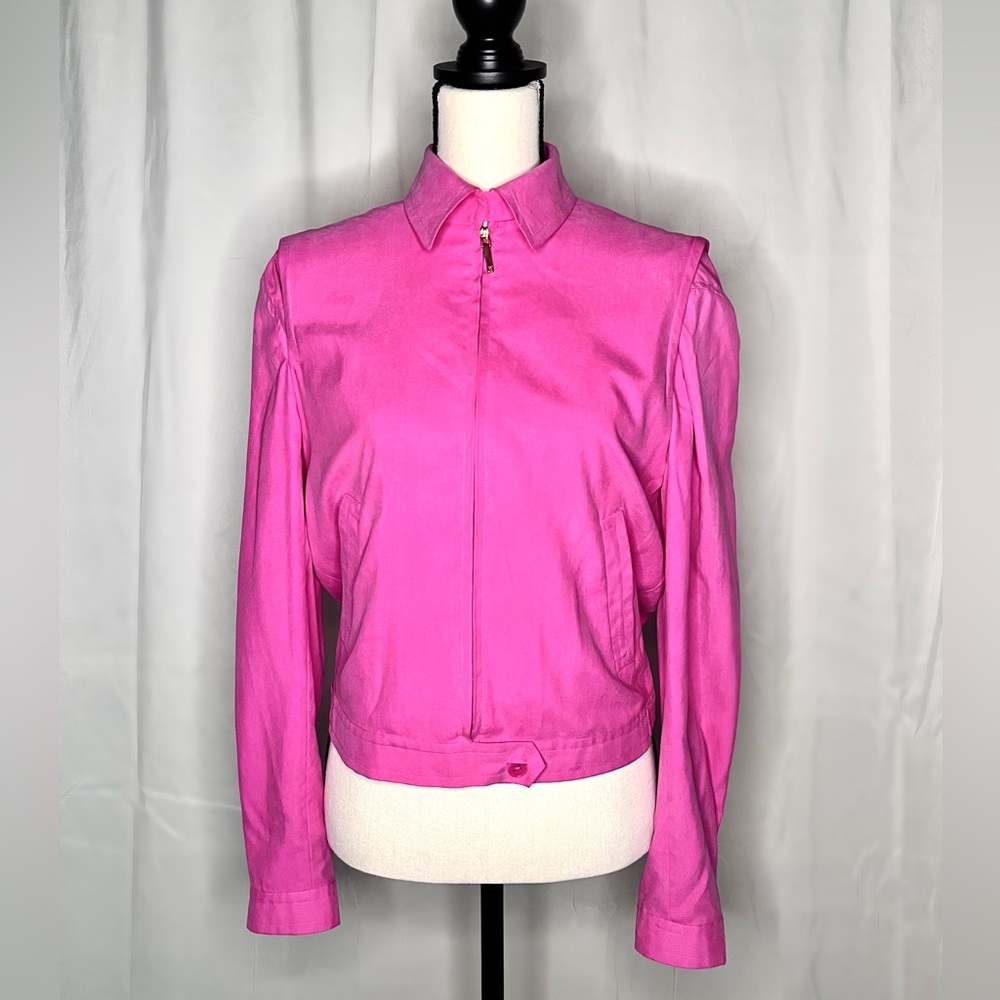 Lauren Ralph Lauren Pink Silk Bomber Jacket Size S